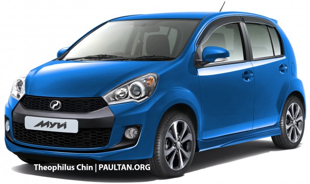 Perodua Myvi facelift rendered with new rear view