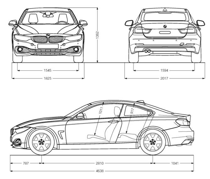 Bmw 4 series coupe dimensions