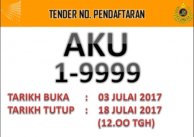 Perak Jpj Opens Bidding For Aku 8055 Number Plate Paultan Org