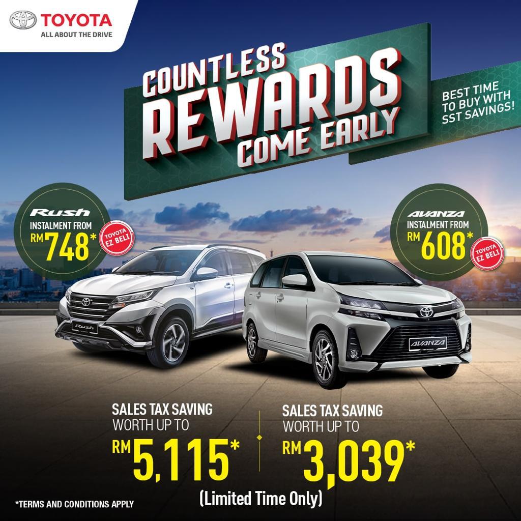 AD Get a new Toyota with rebates, accessories worth up to RM5,500 with
